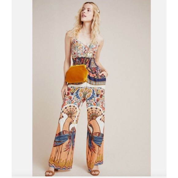 FARM Rio Anthropologie Zadar Halter Jumpsuit Wide Leg...